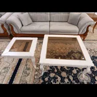 میز عسلی سفید شیک سالم تمام چوب