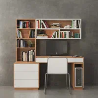 میز تحریر و کامپیوتر طرح گردویی مدرن با نصب رایگان