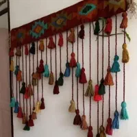 آویز پرده و گلیم سنتی دستباف|گلیم، جاجیم، گبه|کرمانشاه, |دیوار