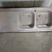 سینک ظرف شویی دو قلو و کابینت