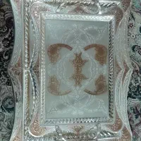 سینی استیل و طلایی