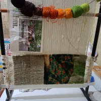 دار قالی طرح دختری در انتظار