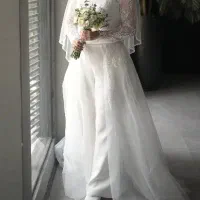 لباس اورال  سفید دانتل دار