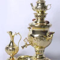 سماور ذغالی با سرویس قصر سوگا