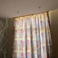 پرده اتاق خواب ساتن  دوخته شده