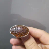 انگشتر نقره عقیق خطی