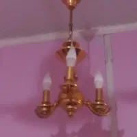 لوستر سه شاخه آبکاری طلا