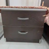 تخت دونفره چوبی بدون تشک با دراورآینه دار،پاتختی|تخت و سرویس خواب|لاهیجان, کوی استادان|دیوار