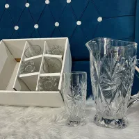 ظروف کریستال پذیرایی ۱۲ نفره کاملا نو با جعبه