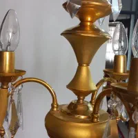 لوستر ۳شاخه ۶ شعله اب طلا