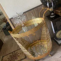 میزبار آینه کاری شده چرخ دار استیل آبکاری شده|بوفه، ویترین، کنسول|اصفهان, رزمندگان|دیوار