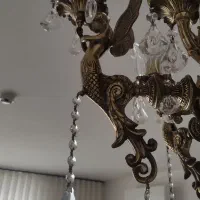 لوستر برنجی اصل ۱۰ شاخه طرح فرشته سنگین وزن|لوستر و چراغ آویز|بندر انزلی, آذربایجان|دیوار