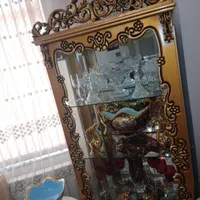 بوفه چوبی طلایی ۴ طبقه