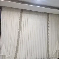 پرده والانهای تور ترک لبه حاشیه تمام گلدوزی|پرده، رانر، رومیزی|تهران, شهرک آزمایش|دیوار