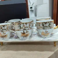 ۶ فنجان طلا کار شده