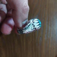 انگشتر نقره کار ظریف استاد شاکری نگین فیروزه چاهی|جواهرات|گرگان, |دیوار