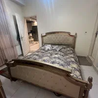 سرویس خواب چوبی بژ لوکس پارچه نانو  آینه‌کاری