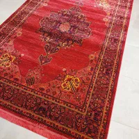 فرش ترنج دار قرمز لاکی مشکی ذغالی مدرن