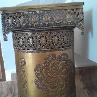 سطل آشغال و جا دستمالی طرح برنزی
