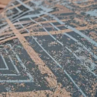 ۳ متر مخمل پتینه طرح لوزی فیروزه ای