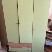 کمد لباس سه درب MDF بسیار تمیز با دو کشو