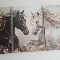 تابلو اسب سه تیکه بزرگ|تابلو، نقاشی، عکس|رباط‌کریم, رباط‌کریم|دیوار