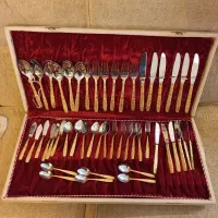 سرویس قاشق و چنگال طلایی ۴۸ پارچه،کاملا نو