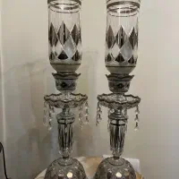 لوستر برنز ۶ شاخه‌تک ویک جفت اباژور وشمعدانی لاله|لوستر و چراغ آویز|تهران, خواجه نظام الملک|دیوار