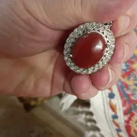 گردنی عقیق شیک با قاب نقره چشمگیردرشت|جواهرات|اصفهان, طامه|دیوار