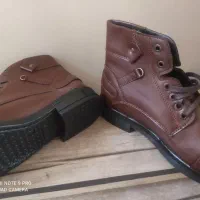 حراج نیم بوت چرم مصنوعی مردانه کاملا نو و آکبند