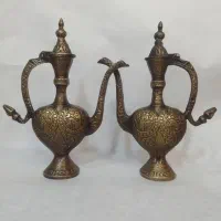 یک جفت گلابپاش برنجی قدیمی و سنگین