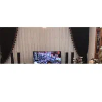 پرده تور با گوشواره مخمل