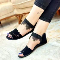 پاپوش کف چرم زنانه / جوراب روفرشی