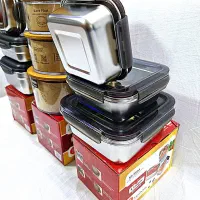 سرویس استیل درب دار یونیک|ظروف نگهدارنده، پلاستیکی، یک‌بارمصرف|اهواز, زیتون کارگری|دیوار