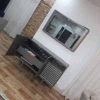 میز تلوزیون واینه کنسول پایه ها استیل چوب و اینه|بوفه، ویترین، کنسول|سلمانشهر, |دیوار
