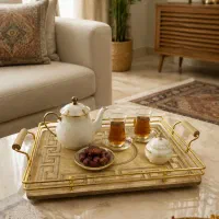 سینی چوبی ورساچه طلایی