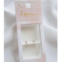 گوشواره نقره نگینی مدل صورتی، درخشش جذاب|بدلیجات|زنجان, |دیوار