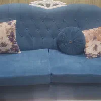 مبل ۷نفره خوش رنگ همراه با عسلی چهار تیکه