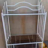 میز تلویزیون قدیمی فرفورژه با شیشه