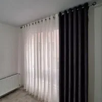 پرده پانچی ترکیب گارنت طوسی مشکی/ورتیکال/زبرا|پرده، رانر، رومیزی|تهران, جردن|دیوار