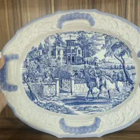 دیس قلم آبی قدیمی و آنتیک اصل ژاپن