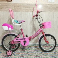 دوچرخه ۱۶ تاشو سالم تمیز همراه کمکی  پشتی و صندوق