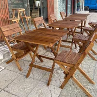 میز صندلی تاشو چوبی روسی