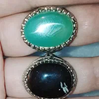 جفت انگشتر عقیق یمنی وسلیمانی قدیمی|کلکسیون اشیاء عتیقه|اهواز, زیتون کارگری|دیوار