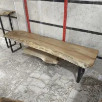 میز تلویزیون روستیک چوب چنار و فلز