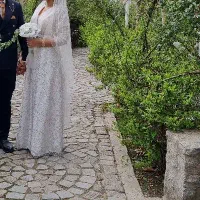 لباس محضر  سفید پولکی