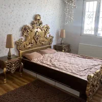 تخت خواب سایز ۱۸۰،منبت و تمام چوب