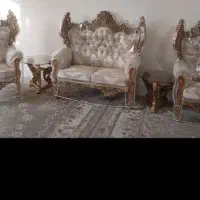 مبل سلطنتی همراه میز وعسلی وکاور۷ نفره|مبلمان خانگی و میز عسلی|نجف‌آباد, کشاورز|دیوار