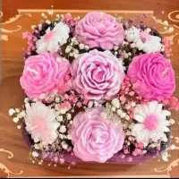 شمع گل دست ساز سازهی سنگی هفت سین باکس گل|گل مصنوعی|گلستان (تهران), |دیوار