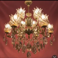 لوستر5 شاخه 10شعله برنزی با ضمانت